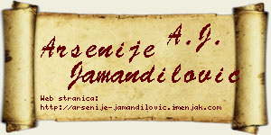 Arsenije Jamandilović vizit kartica